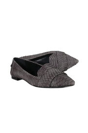 Current Boutique-Aerin - Grey Faux Snakeskin Flats Sz 7