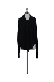 Current Boutique-Aiko - Black Sweatshirt w/Rhinestones & Scarf Sz XS