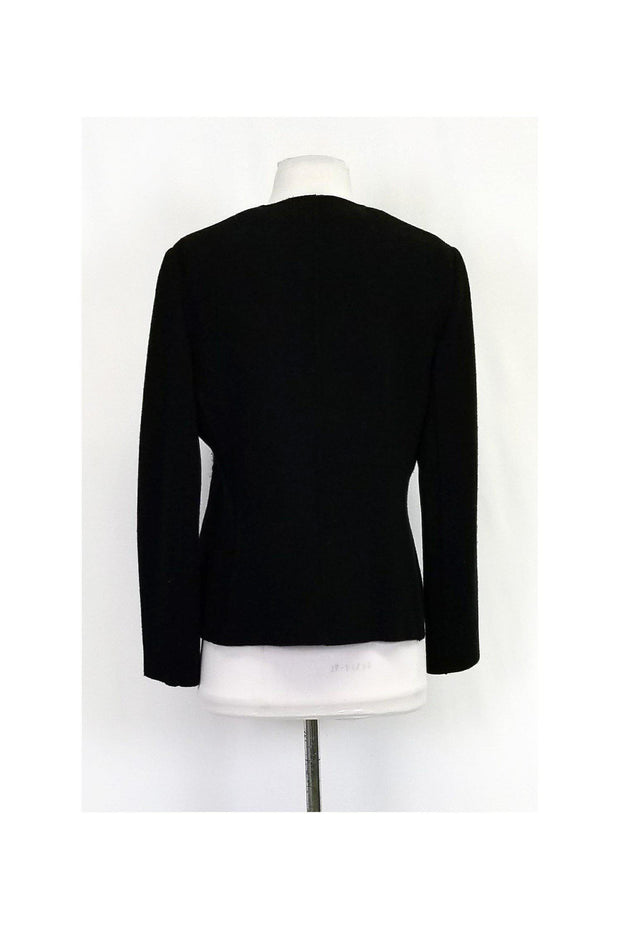 Current Boutique-Akris - Black Tweed Half Zip Jacket Sz 10