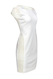 Current Boutique-Akris - Cream Bodycon Dress w/ Mesh Paneling Sz 6