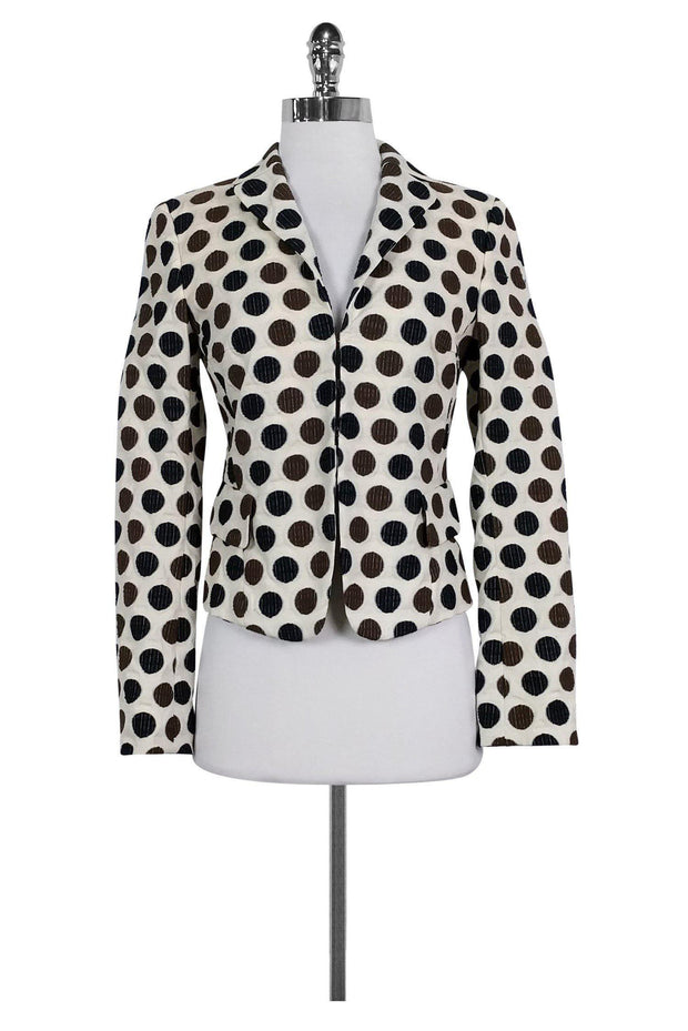 Current Boutique-Akris - Cream Polka Dot Jacket Sz 4