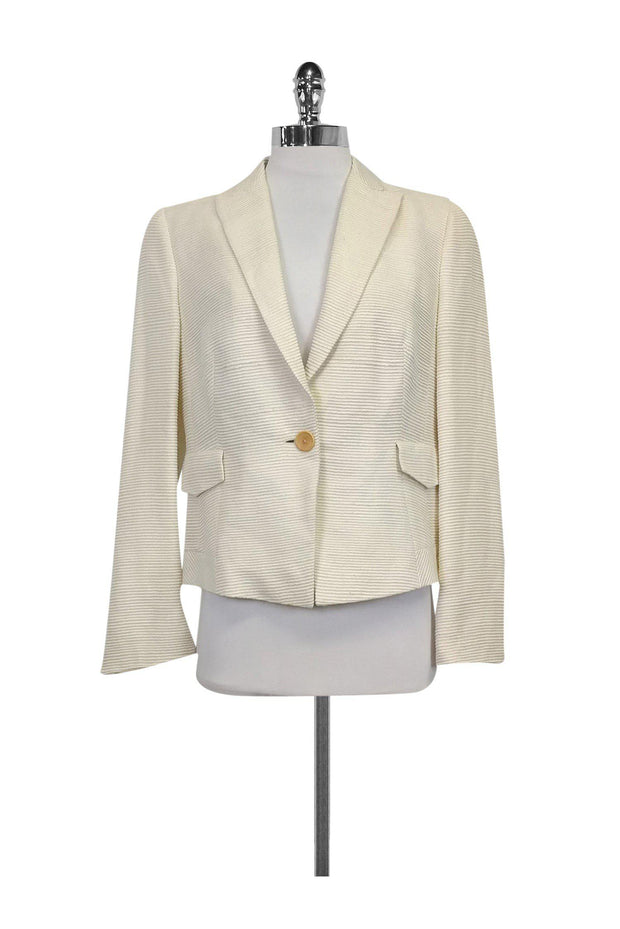 Current Boutique-Akris - Cream Ribbed Blazer Sz 10