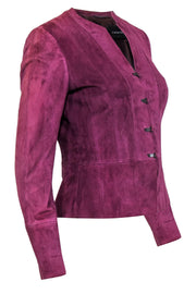 Current Boutique-Akris - Plum Suede Latch Closure Jacket Sz 6