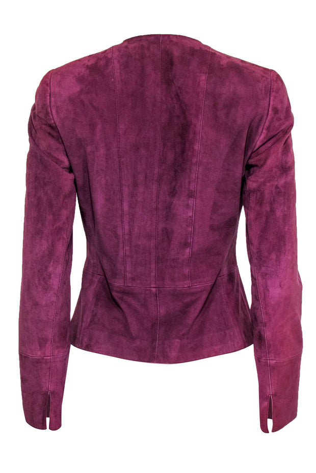 Current Boutique-Akris - Plum Suede Latch Closure Jacket Sz 6