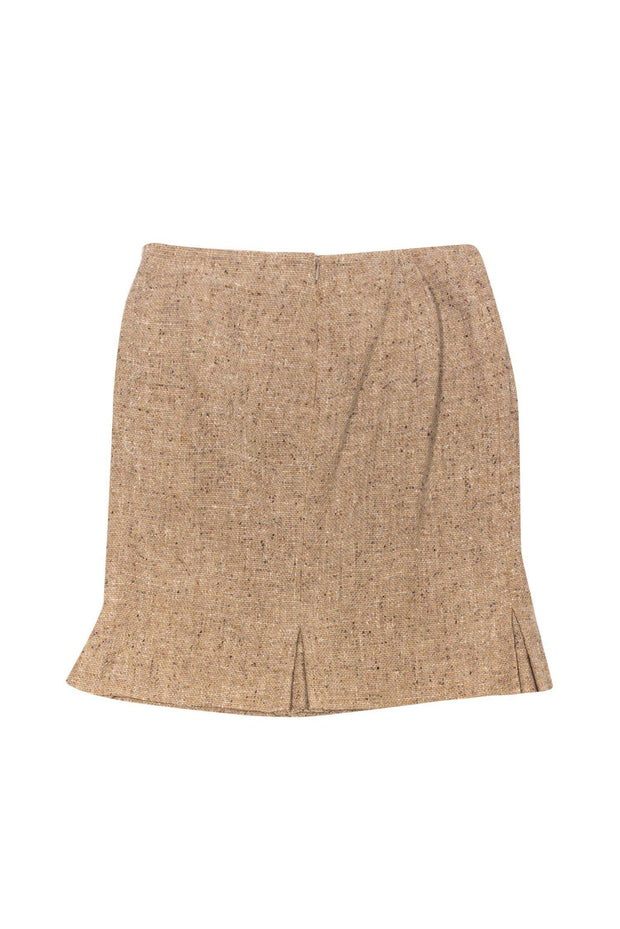 Current Boutique-Akris Punto - Beige Wool Blend A-Line Skirt Sz 12