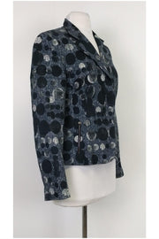 Current Boutique-Akris Punto - Blue Polka Dot Jacket Sz 8