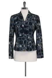 Current Boutique-Akris Punto - Blue Polka Dot Jacket Sz 8