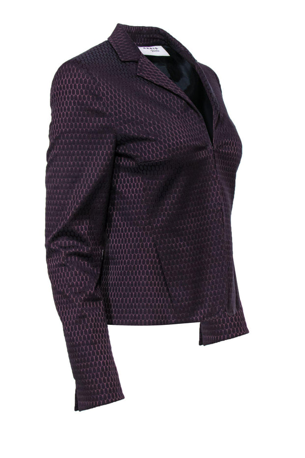 Current Boutique-Akris Punto - Dark Purple Polka Dot Blazer Sz 4