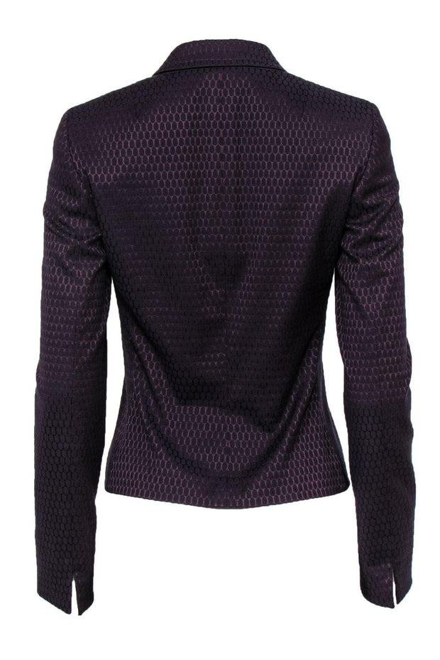 Current Boutique-Akris Punto - Dark Purple Polka Dot Blazer Sz 4