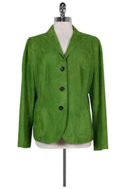 Current Boutique-Akris Punto - Green Suede Blazer Sz 14