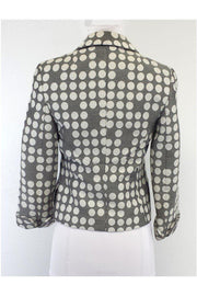 Current Boutique-Akris Punto - Grey & Ivory Polka Dot Wool Blend Blazer Sz 6