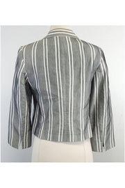 Current Boutique-Akris Punto - Grey & White Striped Blazer Sz 6