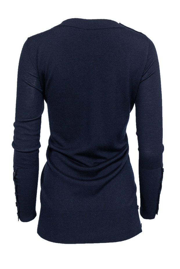 Current Boutique-Akris Punto - Navy Wool Sweater w/ Button Detailing Sz 6