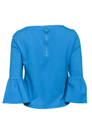 Current Boutique-Akris Punto - Turquoise Bell Sleeve Blouse Sz S