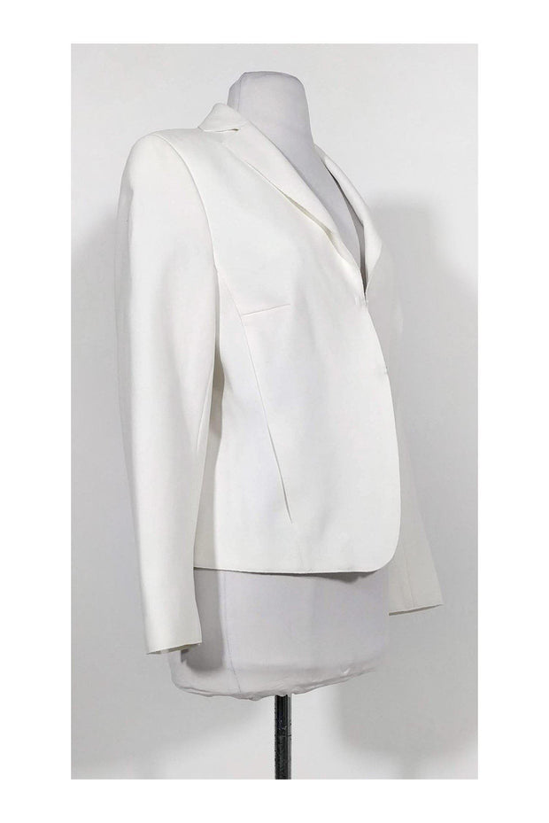 Current Boutique-Akris Punto - White Hook & Eye Closure Blazer Sz 10