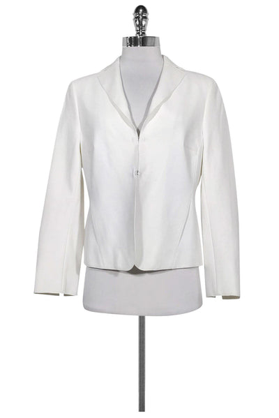 Current Boutique-Akris Punto - White Hook & Eye Closure Blazer Sz 10