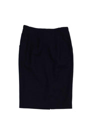 Current Boutique-Alberta Ferretti - Black Wool Pencil Skirt Sz 4