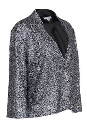 Current Boutique-Alberto Makali - Silver Sequined Cropped Blazer Sz XL