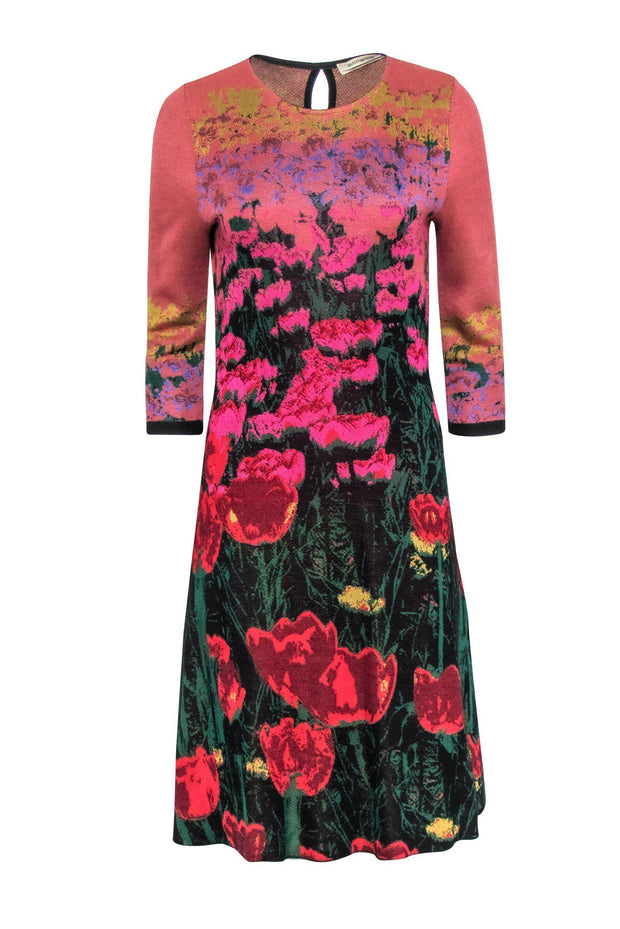 Current Boutique-Aldomartins - Multicolor Garden Scene Knit Midi Dress Sz S