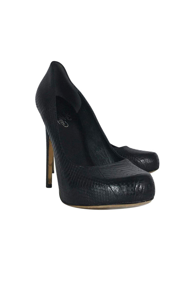 Current Boutique-Alejandro Ingelmo - Black Embossed Pumps Sz 10