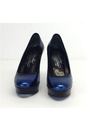 Current Boutique-Alejandro Ingelmo - Midnight Blue Leather Platform Pumps Sz 6.5