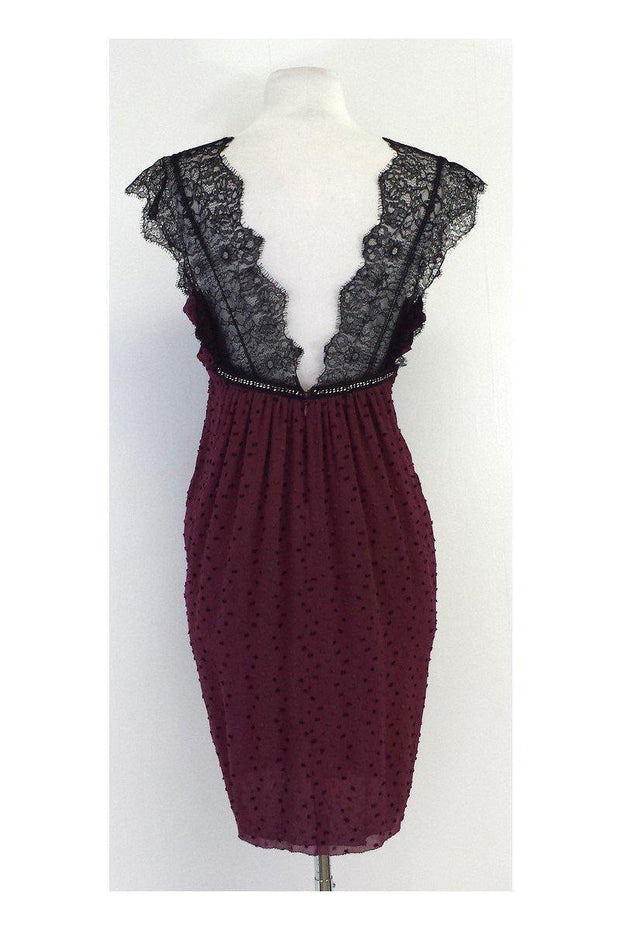 Current Boutique-Alessandro Dell'Acqua - Maroon & Black Swiss Dot Dress Sz 6