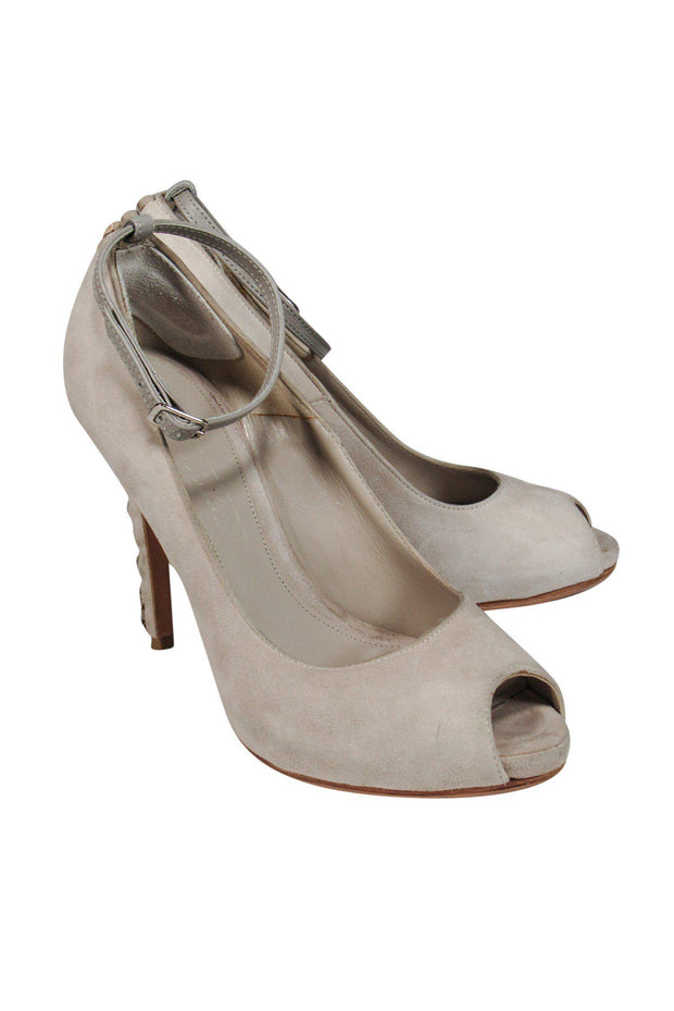 Current Boutique-Alexander McQueen - Gray Suede Pumps w/ Knotted Design Sz 5