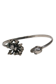 Current Boutique-Alexander McQueen - Silver Jeweled Skull Bangle