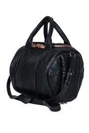 Current Boutique-Alexander Wang - Black Pebbled Leather Convertible Satchel w/ Studded Hardware