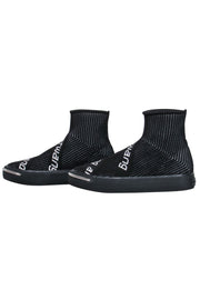 Current Boutique-Alexander Wang - Black Ribbed Knit Sock Sneaker w/ Logo Sz 7.0