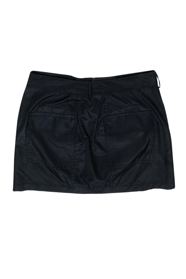 Current Boutique-Alexander Wang - Black Zippered Miniskirt w/ Lasercut Accents Sz 0