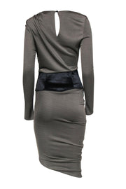 Current Boutique-Alexander Wang - Draped Asymmetrical Dress w/ Peplum Waist Sz 4