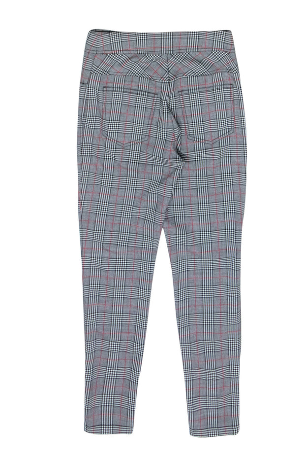 Current Boutique-Alexander Wang - Grey Plaid Trousers w/ Silver-Toned Buttons Sz 2