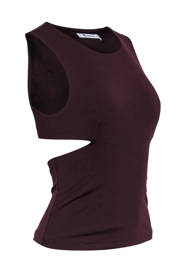 Current Boutique-Alexander Wang - Maroon Cutout Tank Top Sz S