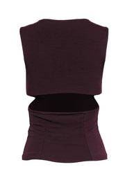 Current Boutique-Alexander Wang - Maroon Cutout Tank Top Sz S