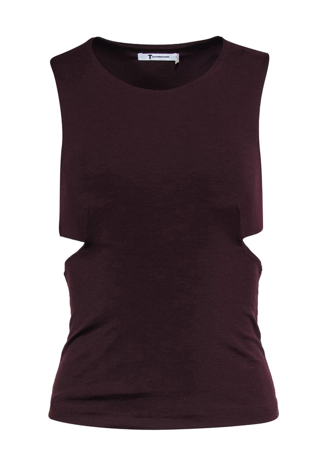 Current Boutique-Alexander Wang - Maroon Cutout Tank Top Sz S