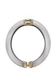 Current Boutique-Alexis Bittar - Lucite Bangle w/ Gold Clasps & Diamond Adornment