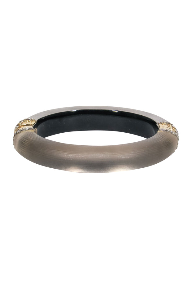 Current Boutique-Alexis Bittar - Lucite Bangle w/ Gold Clasps & Diamond Adornment