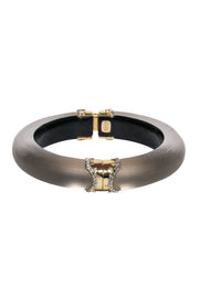 Current Boutique-Alexis Bittar - Lucite Bangle w/ Gold Clasps & Diamond Adornment