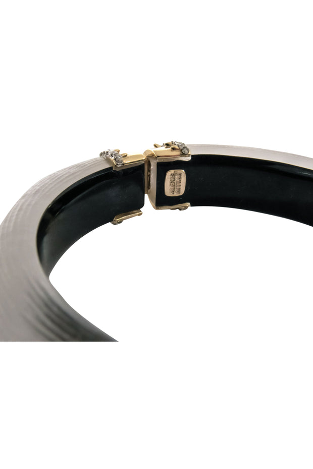 Current Boutique-Alexis Bittar - Lucite Bangle w/ Gold Clasps & Diamond Adornment