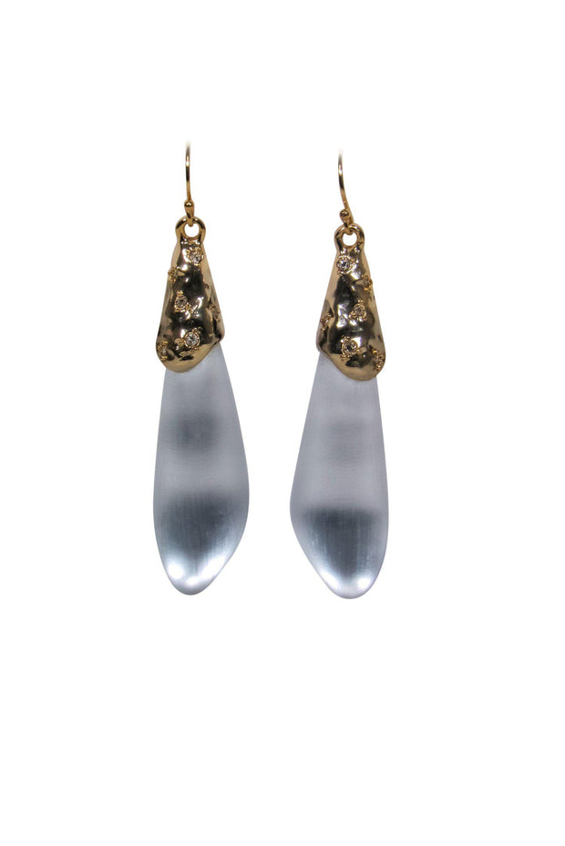 Current Boutique-Alexis Bittar - White Lucite Teardrop Fishhook Earrings