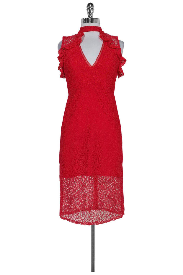 Current Boutique-Alexis - Red Halley Lace Dress Sz S