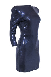 Current Boutique-Ali Ro - Navy Blue Sequined "Midnight" Open Back Mini Dress Sz 10