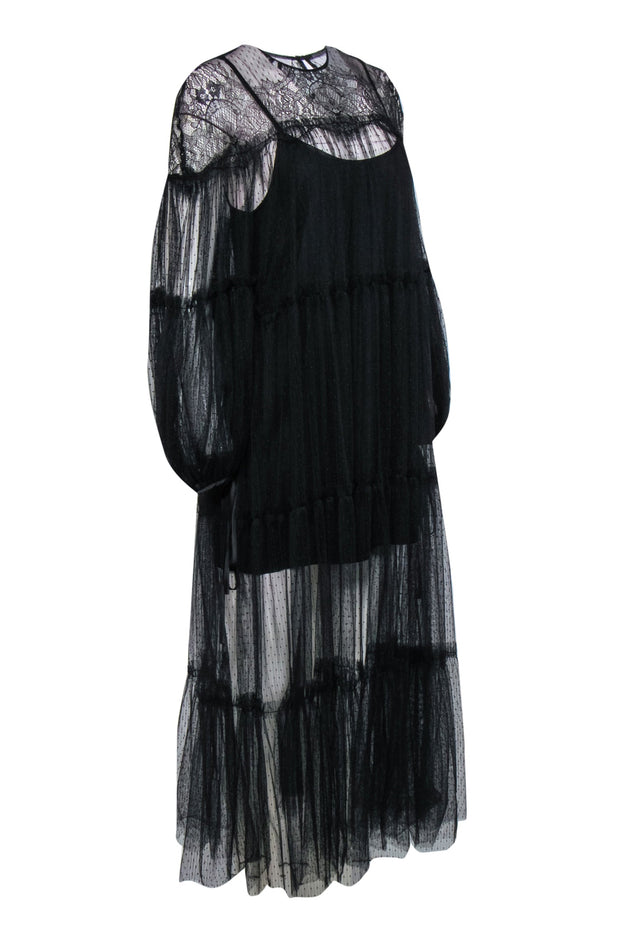 Current Boutique-Alice McCall - Black Sheer "Fever Dream" Maxi Dress Sz 6