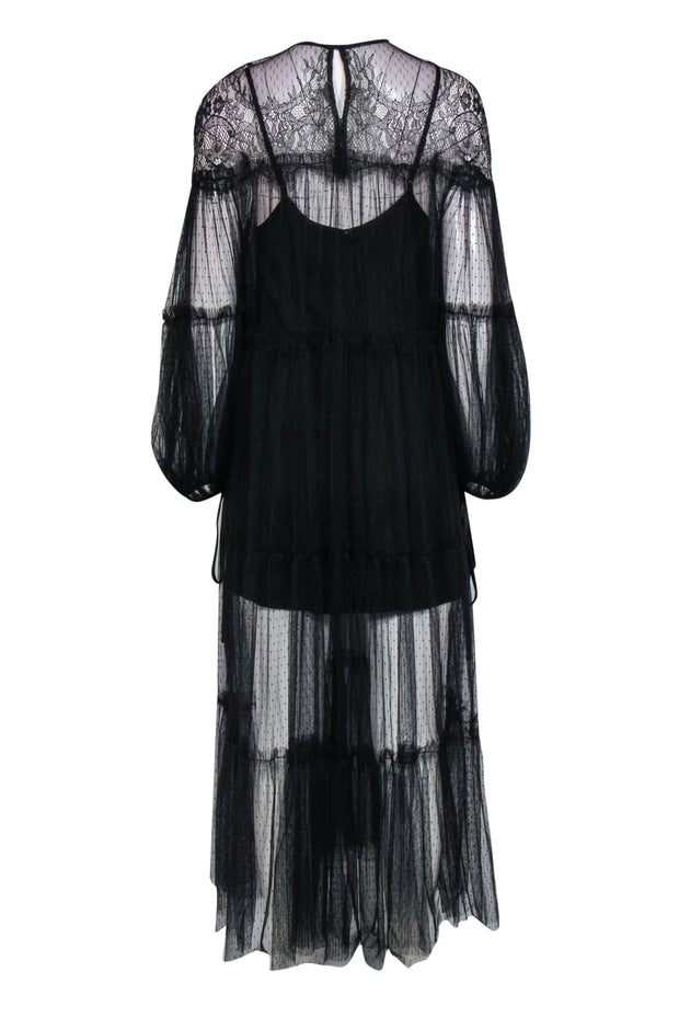 Current Boutique-Alice McCall - Black Sheer "Fever Dream" Maxi Dress Sz 6