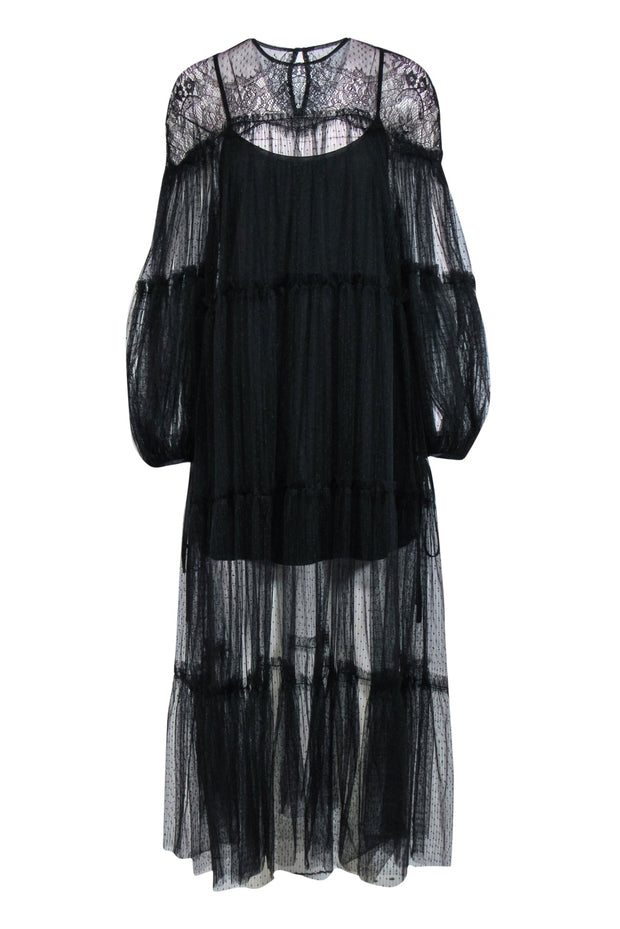 Current Boutique-Alice McCall - Black Sheer "Fever Dream" Maxi Dress Sz 6