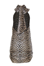 Current Boutique-Alice & Olivia - Beige & Black Leopard Print Halter Dress Sz M