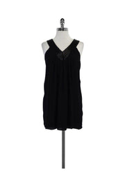 Current Boutique-Alice & Olivia - Black Beaded Silk Shift Dress Sz XS