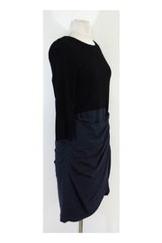 Current Boutique-Alice & Olivia - Black & Blue Draped Zip Dress Sz 8