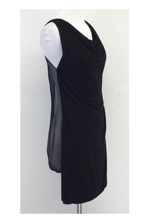 Current Boutique-Alice & Olivia - Black Cowl Neck Draped Back Dress Sz S